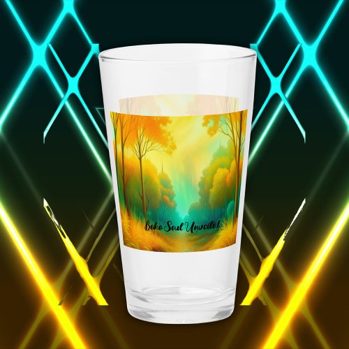 Boho Soul Unveiled Green and Yellow monogram  Glass