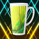 Boho Soul Unveiled Green and Yellow monogram | Latte Mug