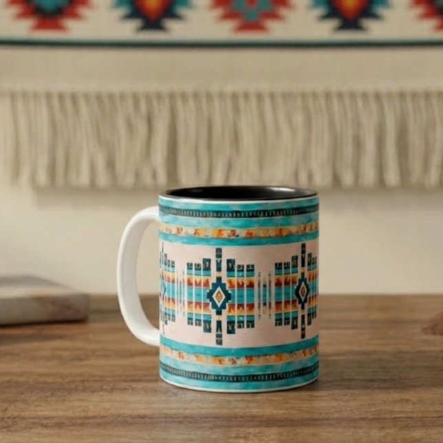 Boho Southwest Inspired Two-Tone Coffee Mug (Creator Uploaded)