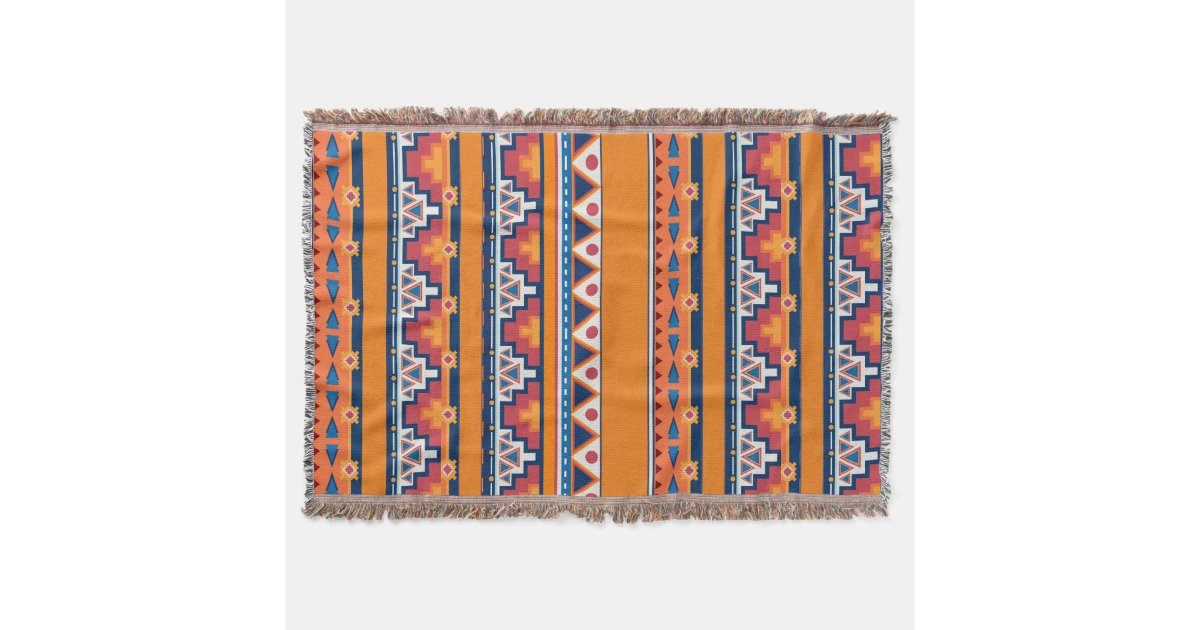 Boho Southwest Santa Fe Style Throw Blanket Zazzle