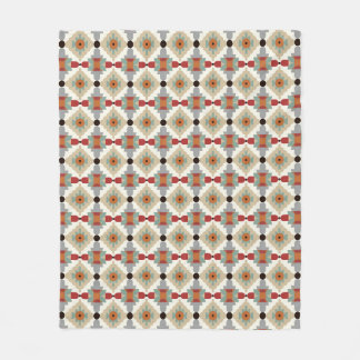 Boho Southwestern Geometric Tile Pattern Fleece Blanket