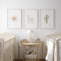 Boho Southwestern Llama Girl Nursery Decor