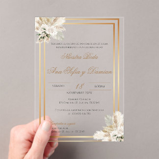 Boho Spanish Wedding Acrylic Invitation
