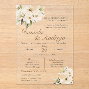 Boho Spanish Wedding Acrylic Invitation