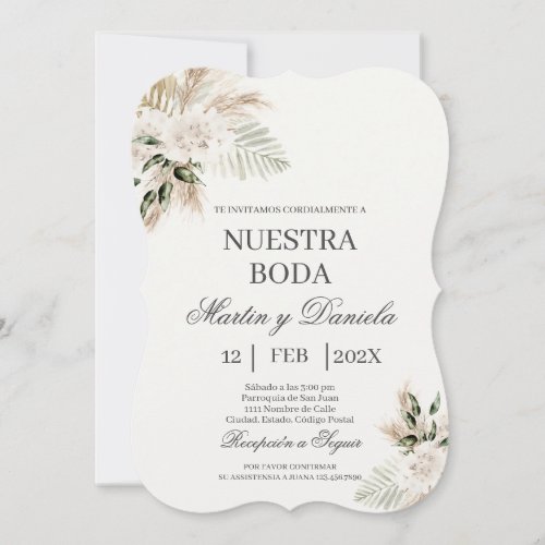 Boho Spanish Wedding Invitation