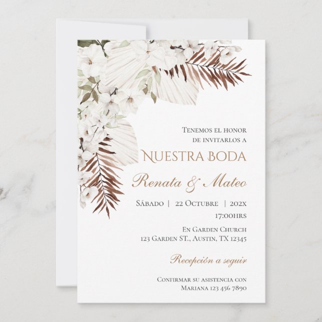 Boho Spanish Wedding Invitation (Front)
