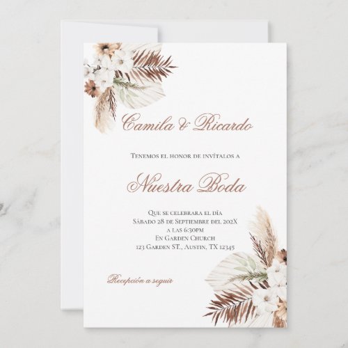 Boho Spanish Wedding Invitation