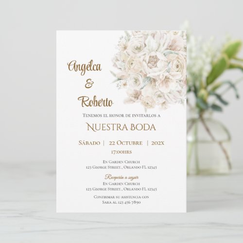 Boho Spanish Wedding Invitation