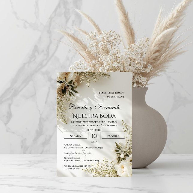 Boho Spanish Wedding Invitation (Creator Uploaded)