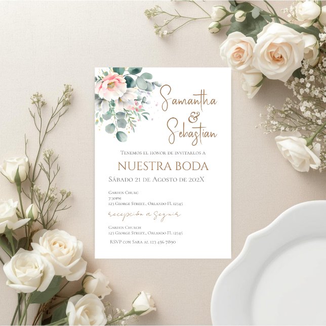 Boho Spanish Wedding Invitation (Creator Uploaded)