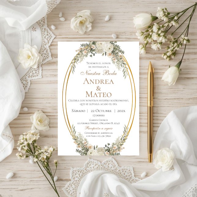 Boho Spanish Wedding Invitation (Creator Uploaded)