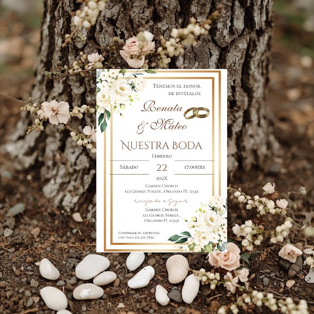 Boho Spanish Wedding Invitation (Creator Uploaded)