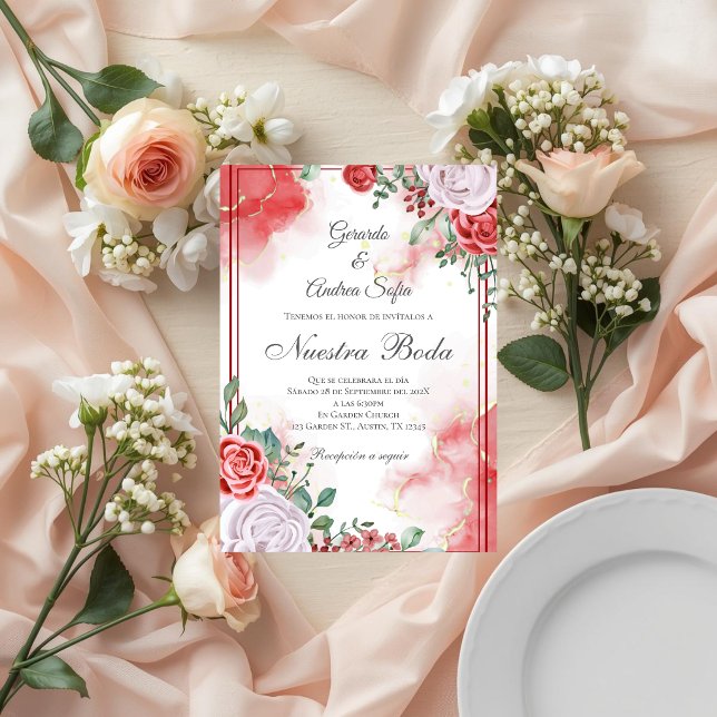 Boho Spanish Wedding Invitation (Creator Uploaded)