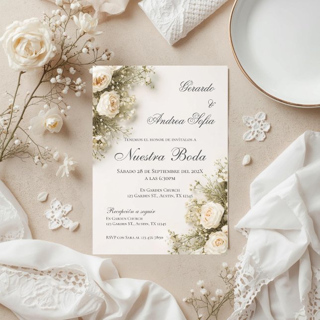 Boho Spanish Wedding Invitation (Creator Uploaded)