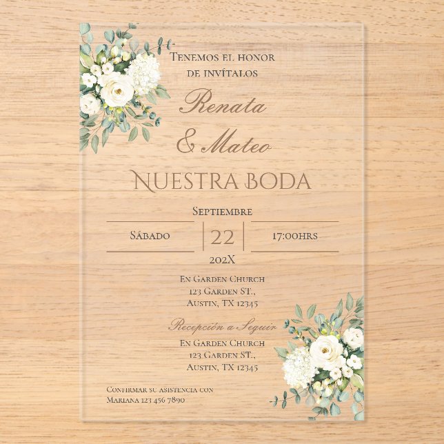 Boho Spanish Wedding Invitation (Front)