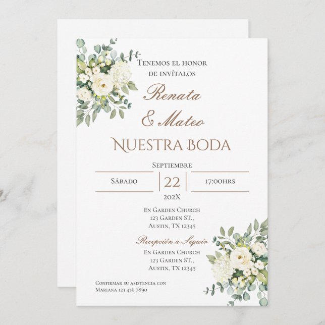 Boho Spanish Wedding Invitation