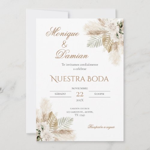 Boho Spanish Wedding Invitation