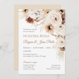 Boho Spanish Wedding Invitation