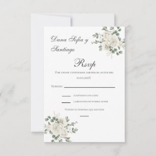 Boho Spanish Wedding RSVP card