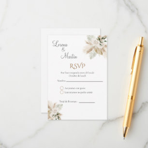 Boho Spanish Wedding RSVP Card