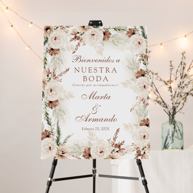 Boho Spanish Wedding Welcome sign (In Situ (Stand))