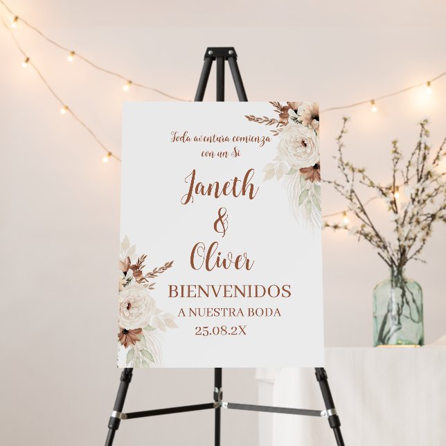 Boho Spanish Wedding Welcome sign (In Situ (Stand))