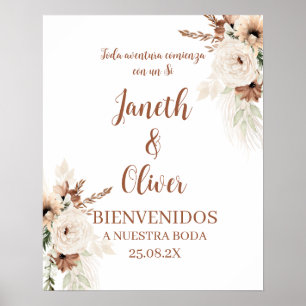 Boho Spanish Wedding Welcome sign
