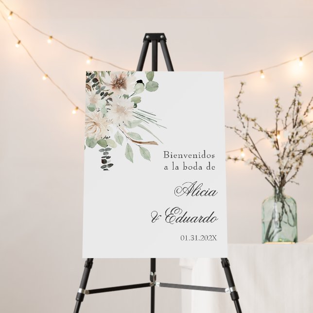 Boho Spanish Wedding Welcome sign (In Situ (Stand))