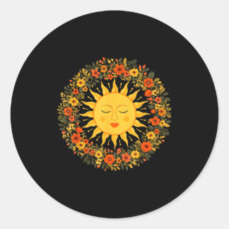 Boho Spiritual Sun Cute Bohemian Celestial Hippie Classic Round Sticker