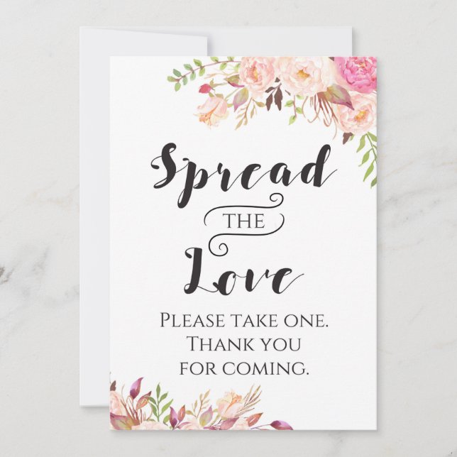 Boho Spread the Love Sign 5x7" Size Invitation (Front)