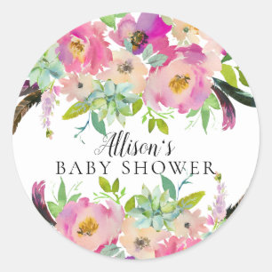 Boho Spring Floral Baby Shower Envelope Seal