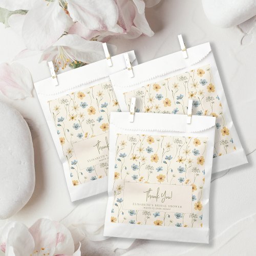 Boho spring floral personalized bridal shower favor bag