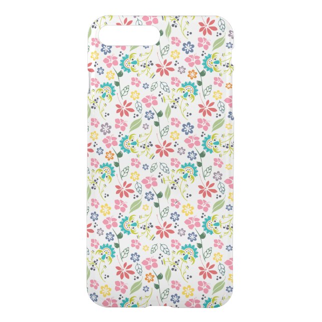 Boho Spring Flowers | Girly Botanical Pattern Uncommon iPhone Case (Back)