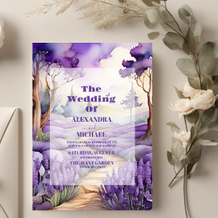Boho Spring Summer Lavender Wedding Invitation
