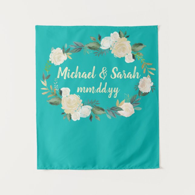 Boho Spring Wedding Reception Photo Booth Backdrop (Front)