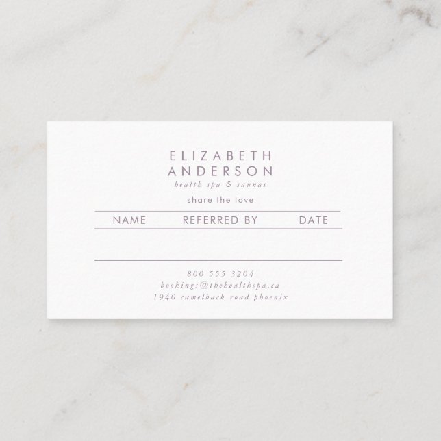 Boho Spring Wild Botanical Florals Referral Card (Back)