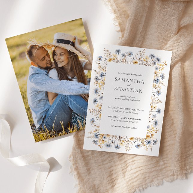 Boho Spring Wildflower | Botanical Wedding PHOTO Invitation (Creator Uploaded)