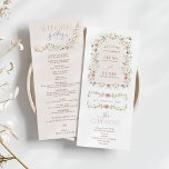 Boho Spring Wildflower Fairytale Wedding Program<br><div class="desc">Soft pastel wildflower wedding program</div>