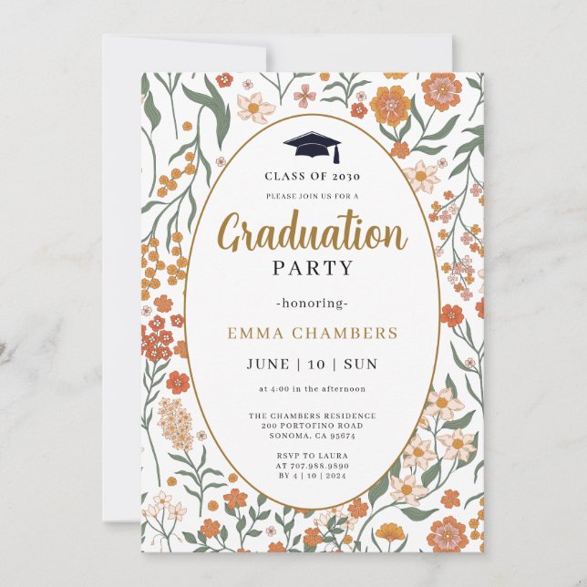 Boho Spring Wildflower Garden Invitation (Front)