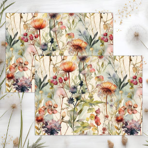 BOHO SPRING WILDFLOWERS DECOUPAGE TISSUE PAPER