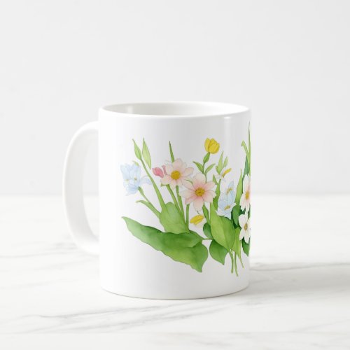 Boho springtime wildflowers appreciation gift coffee mug