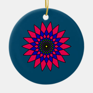 Boho Stained Glass Blossom Ceramic Ornament