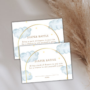 Boho Star Cloud Arch Boy Baby Shower Diaper Raffle Enclosure Card