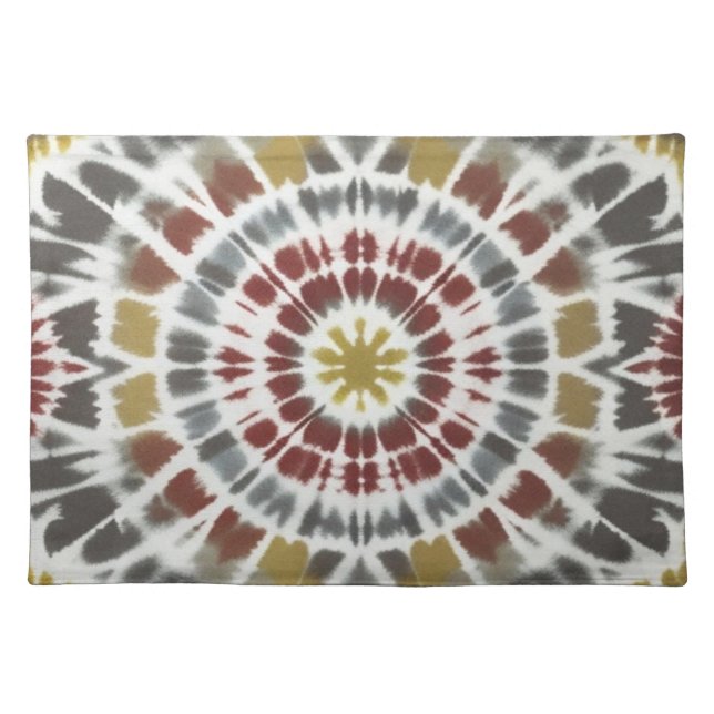 Boho Starburst Tie Dye Cloth Placemat (Front)