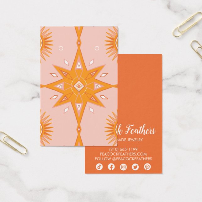 Boho Stars Earring Necklace Jewelry Display Card (Office)