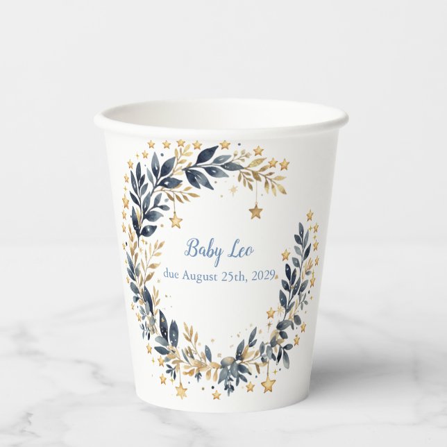 Boho Stars Greenery Paper cup (Front)