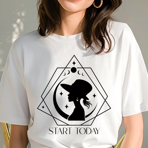 Boho Start Today Geometric Woman Inspirational Tri_Blend Shirt