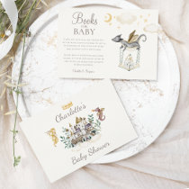 Boho Storybook Dragon Baby Shower Books For Baby Enclosure Card