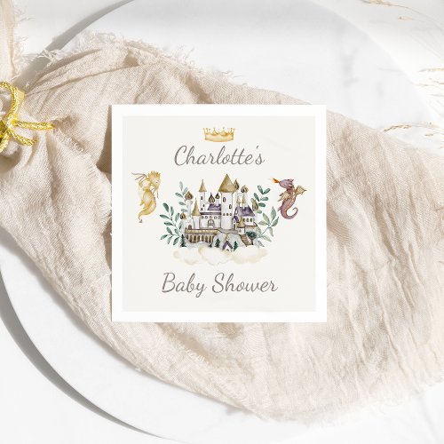 Boho Storybook Dragon Baby Shower Napkins