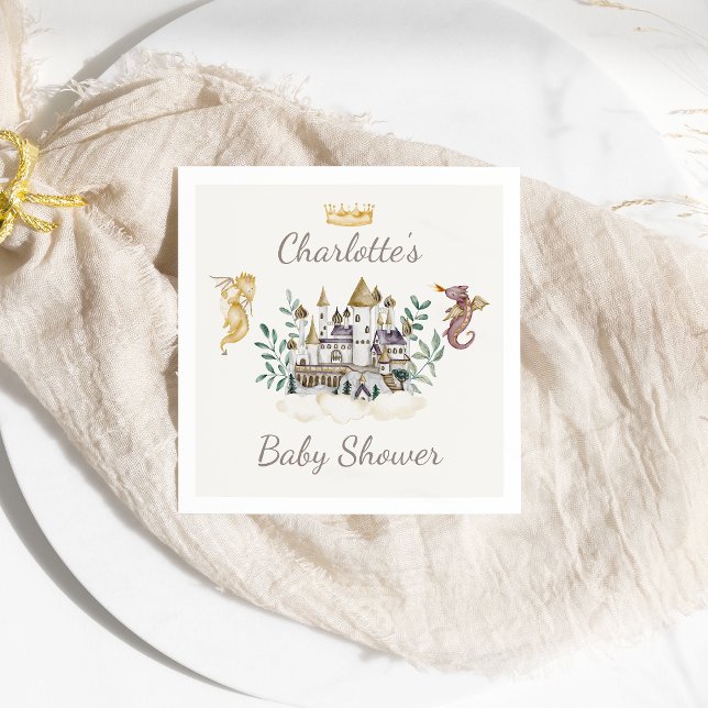 Boho Storybook Dragon Baby Shower Napkins (Creator Uploaded)